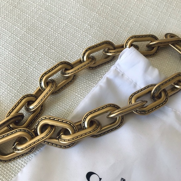 Coach Chunky Chain Link Strap In Brass - Picture 10 of 15